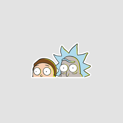 استیکر Rick and Morty worried faces