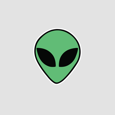 استیکر Alien Head سبز