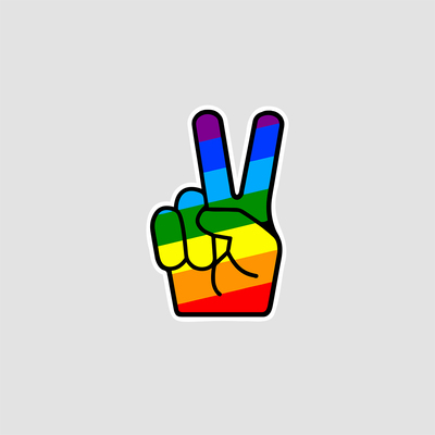 استیکر Rainbow Hand Victory
