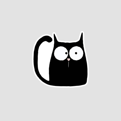 استیکر گربه خنگول سیاه 🖤 