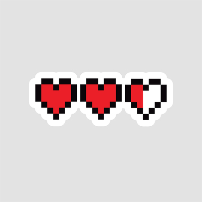 استیکر قلب‌های پیکسلی Pixel Hearts
