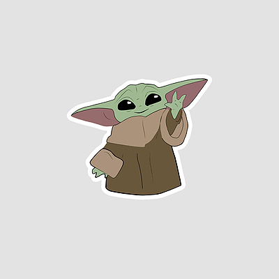 استیکر بیبی یودا Baby Yoda